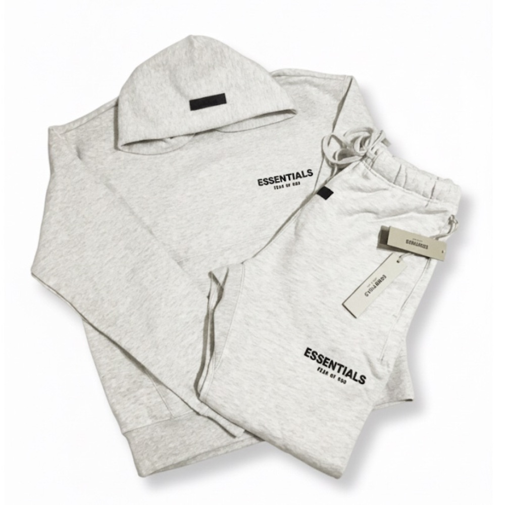 Essentials Light Oatmeal Hoodie and Sweatpants Set